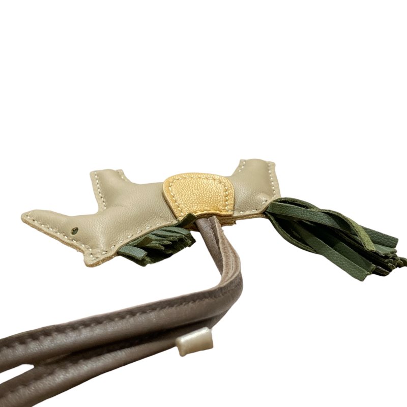 HERMES 愛馬仕 REDEO 拼色小馬吊飾 小羊皮 鼠尾草綠/草坪綠/灰褐色-5