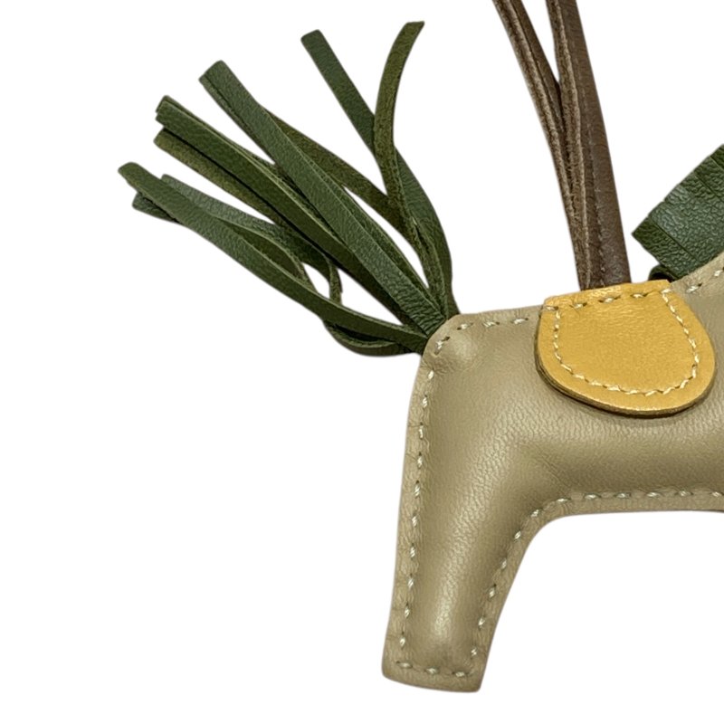 HERMES 愛馬仕 REDEO 拼色小馬吊飾 小羊皮 鼠尾草綠/草坪綠/灰褐色-7