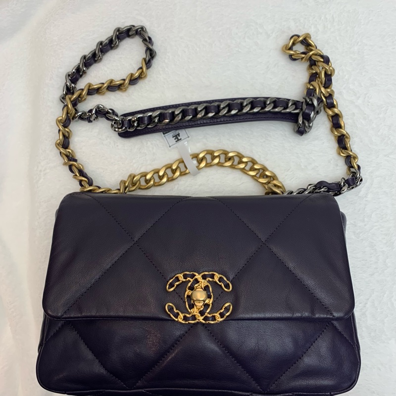Full Set💜Chanel 19bag 紫色金銀-1