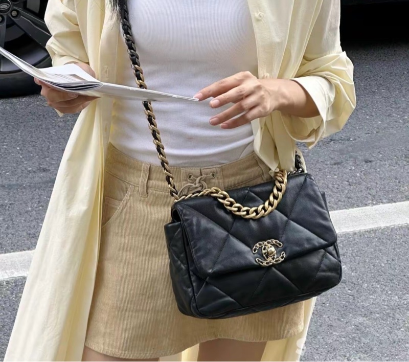 Full Set💜Chanel 19bag 紫色金銀-8