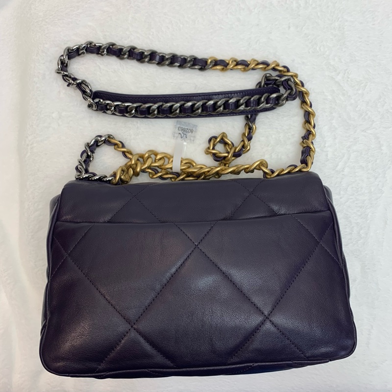 Full Set💜Chanel 19bag 紫色金銀-9