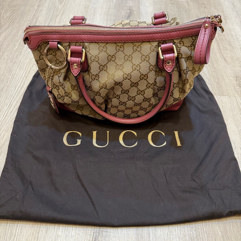 Gucci 粉紫水餃包-0