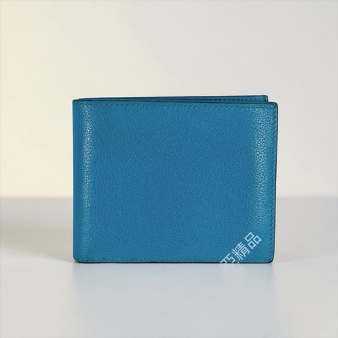 莉亞精品♡ Hermes 藍短夾  二手