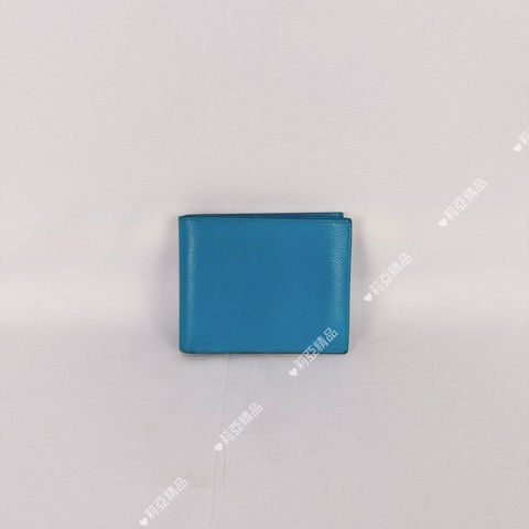 莉亞精品♡ Hermes 藍短夾  二手