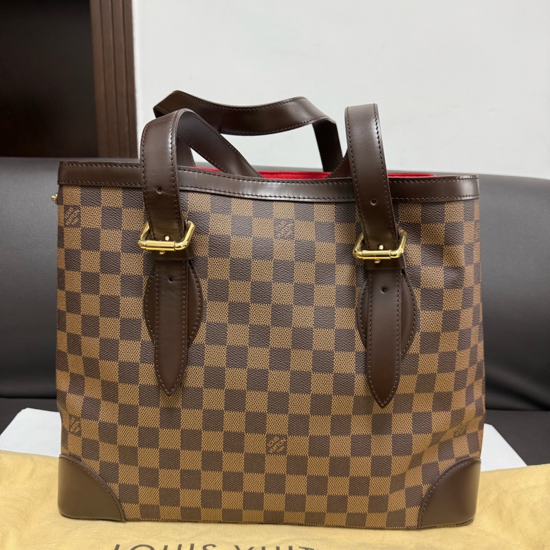 Louis Vuitton路易威登Hampstead棕色棋盤格托特包單肩包 尺寸:34×28×17.5-1