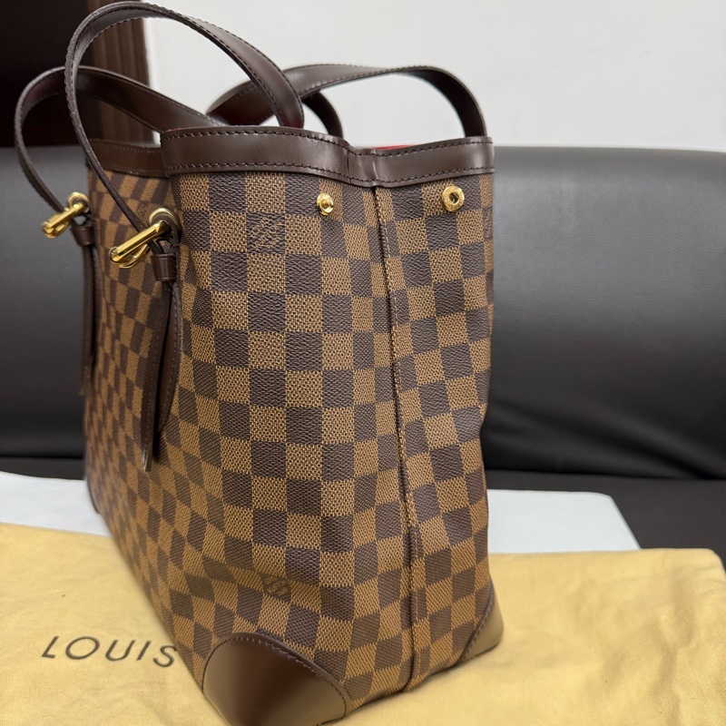 Louis Vuitton路易威登Hampstead棕色棋盤格托特包單肩包 尺寸:34×28×17.5-2