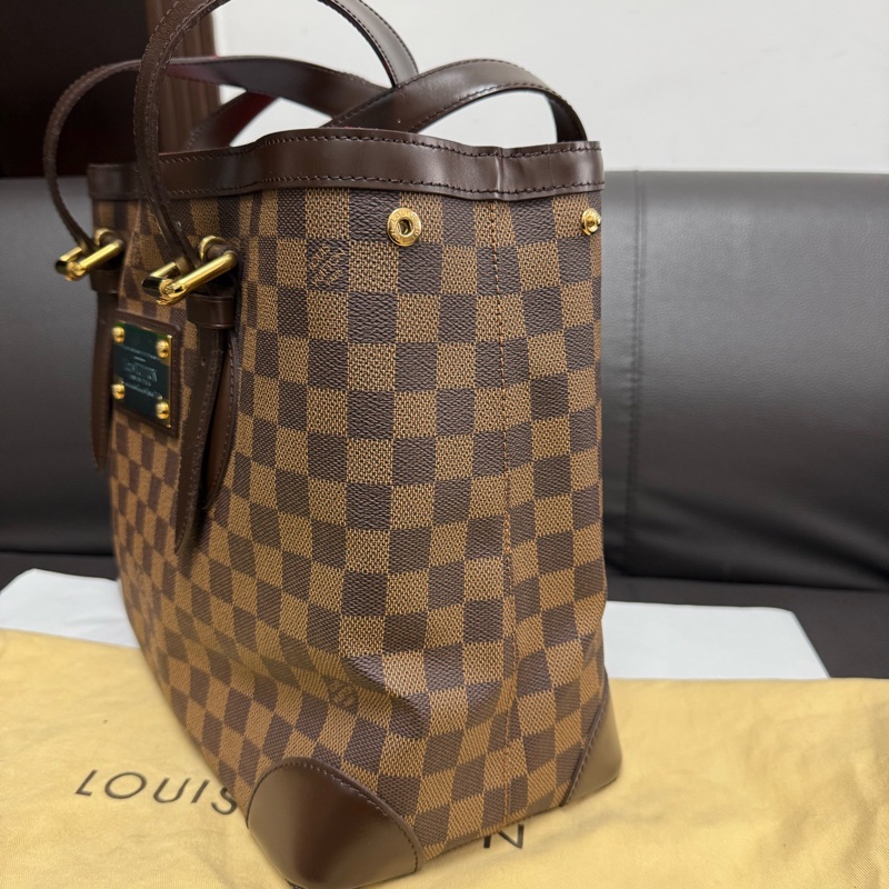 Louis Vuitton路易威登Hampstead棕色棋盤格托特包單肩包 尺寸:34×28×17.5-4