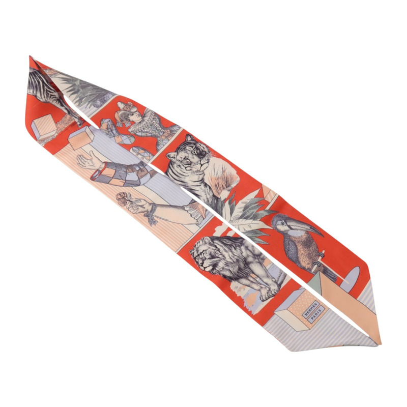 HERMES 絲質Twilly絲巾-3