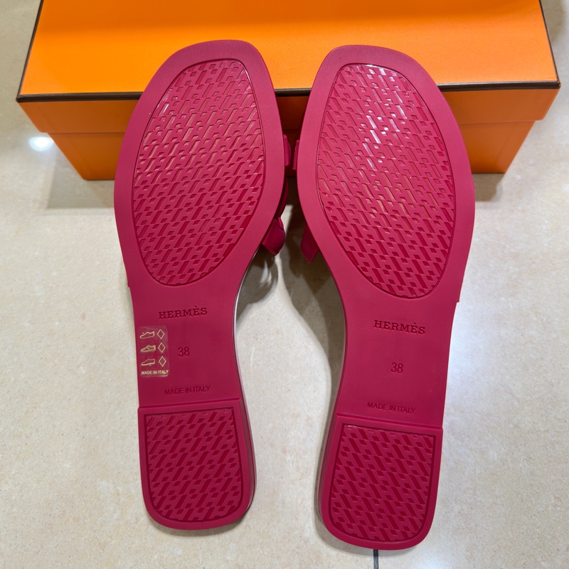 ꧁ Hermès🩷Aloha經典豬鼻子涼拖鞋🩷桃紅色꧂-3