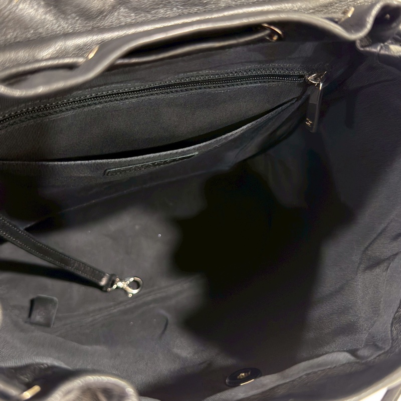 🐫CHANEL黑銀羊皮中號薩爾斯堡雙肩包Saltsbourg Backpack經典菱格紋-20