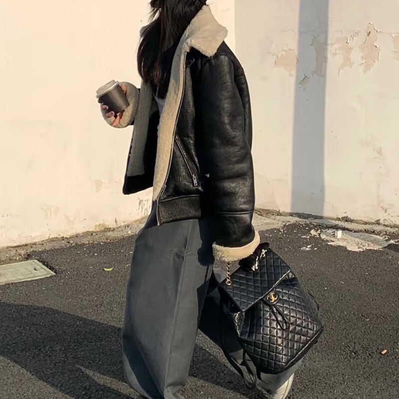 🐫CHANEL黑銀羊皮中號薩爾斯堡雙肩包Saltsbourg Backpack經典菱格紋-33