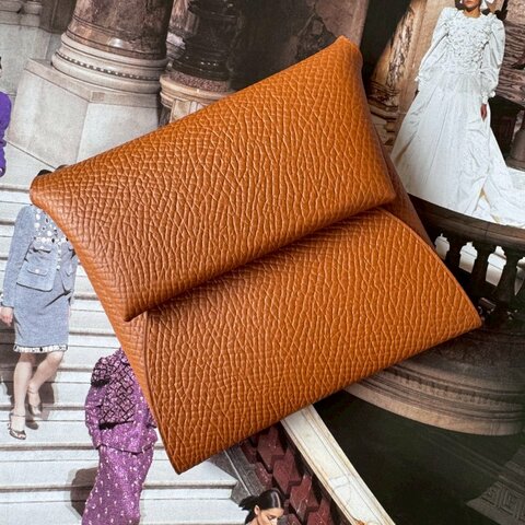 🤍全新閒置商品🤍 Hermes 金棕色bastia零錢包