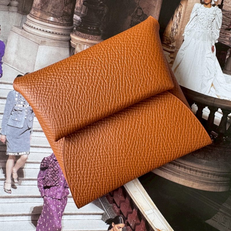 🤍全新閒置商品🤍 Hermes 金棕色bastia零錢包-0