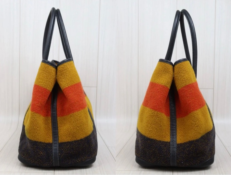 「JL精品代購」9新 Hermes Garden Party 36 彩虹毛呢拼皮花園包-3