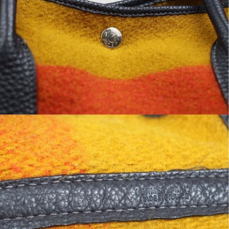 「JL精品代購」9新 Hermes Garden Party 36 彩虹毛呢拼皮花園包-9