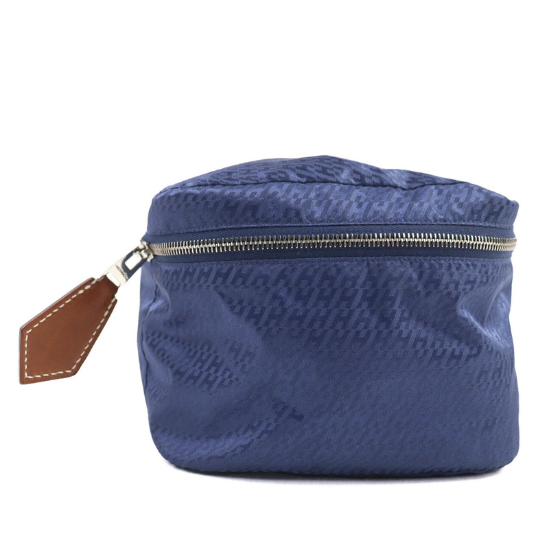 愛馬仕 Hermes Wousse de Voyage PM 100% 真絲手拿包，藍色，B 印章，法國製造，女士，強烈推薦 ◎-2