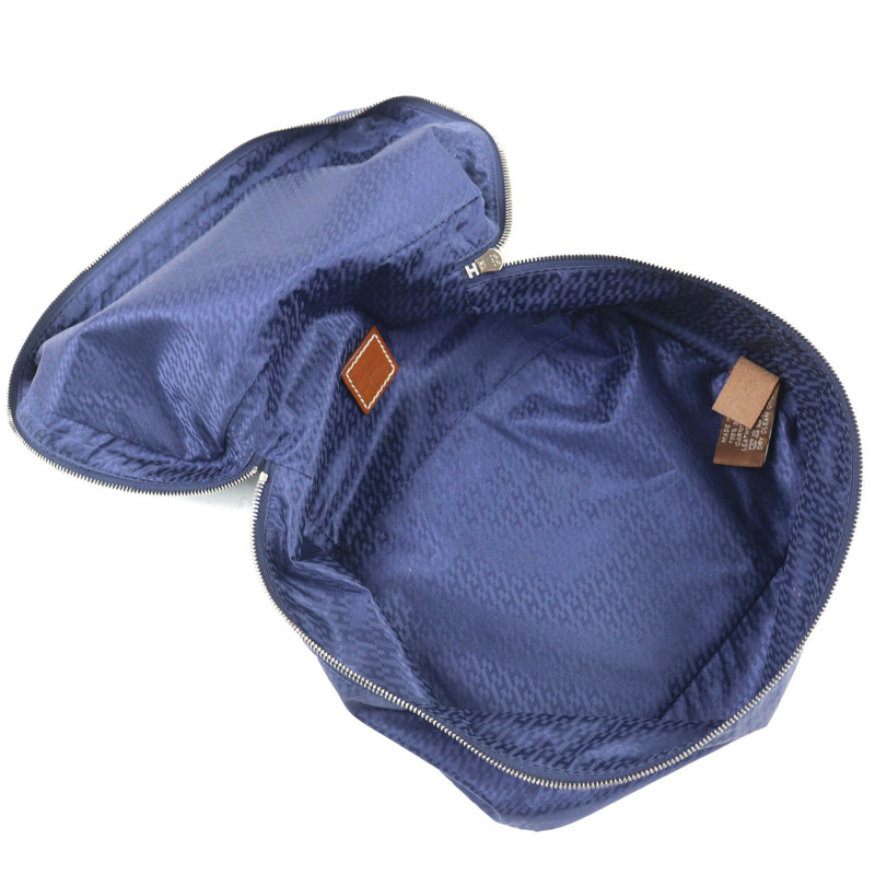 愛馬仕 Hermes Wousse de Voyage PM 100% 真絲手拿包，藍色，B 印章，法國製造，女士，強烈推薦 ◎-5