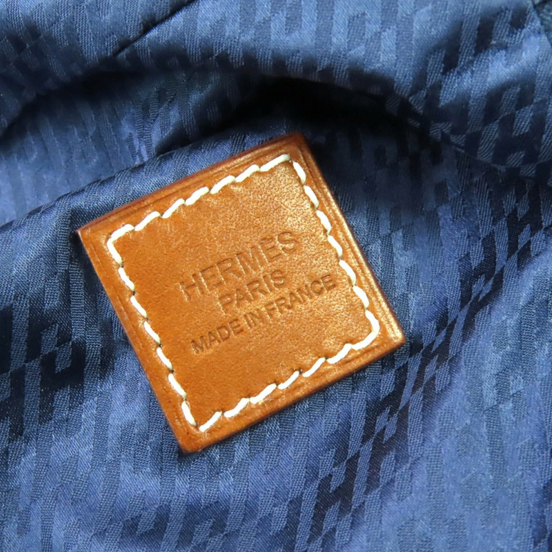 愛馬仕 Hermes Wousse de Voyage PM 100% 真絲手拿包，藍色，B 印章，法國製造，女士，強烈推薦 ◎-7