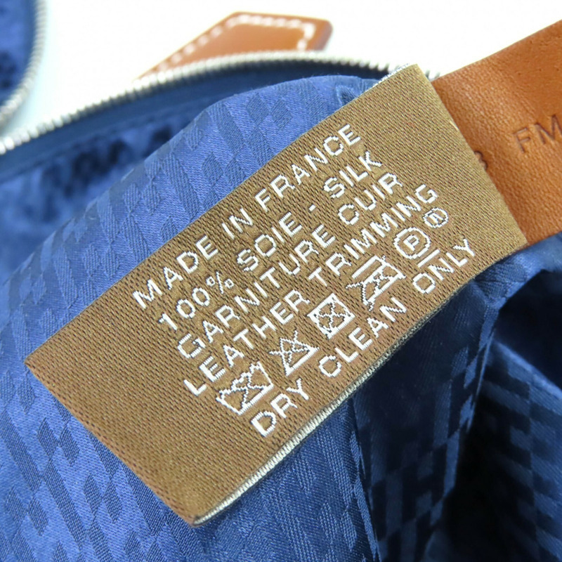 愛馬仕 Hermes Wousse de Voyage PM 100% 真絲手拿包，藍色，B 印章，法國製造，女士，強烈推薦 ◎-9