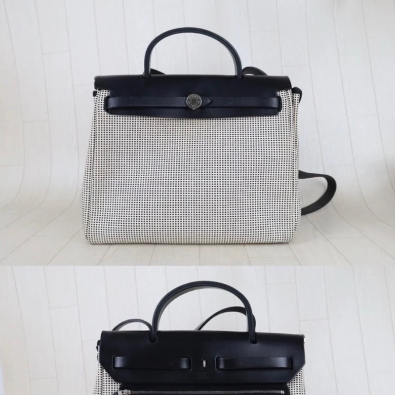 「JL精品代購」9新 Hermes 愛馬仕Herbag 31熊貓色-2