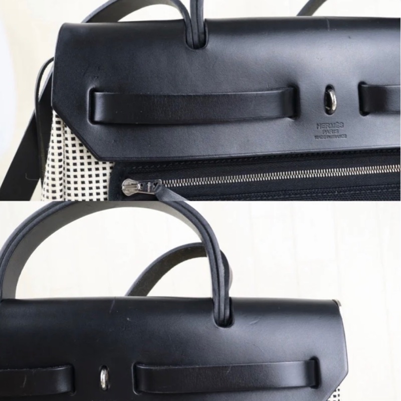 「JL精品代購」9新 Hermes 愛馬仕Herbag 31熊貓色-5