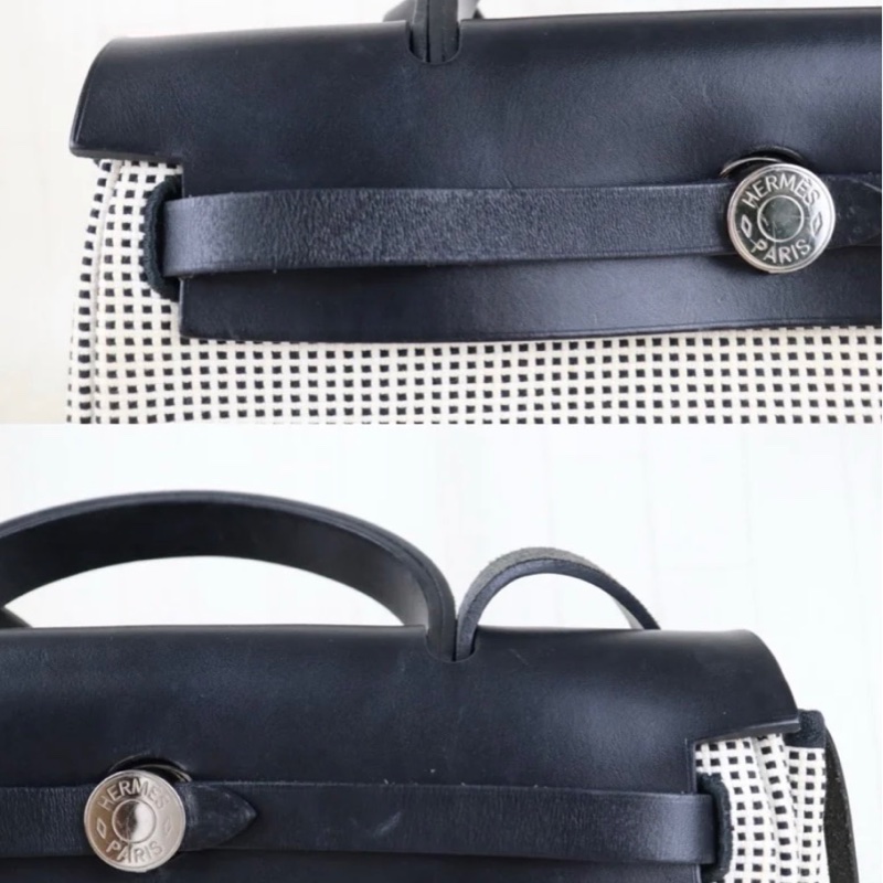 「JL精品代購」9新 Hermes 愛馬仕Herbag 31熊貓色-6