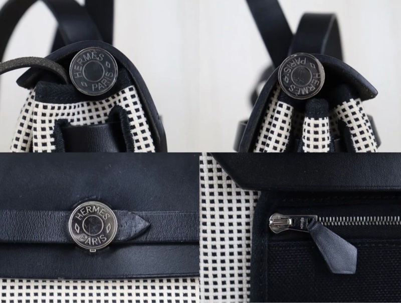 「JL精品代購」9新 Hermes 愛馬仕Herbag 31熊貓色-9