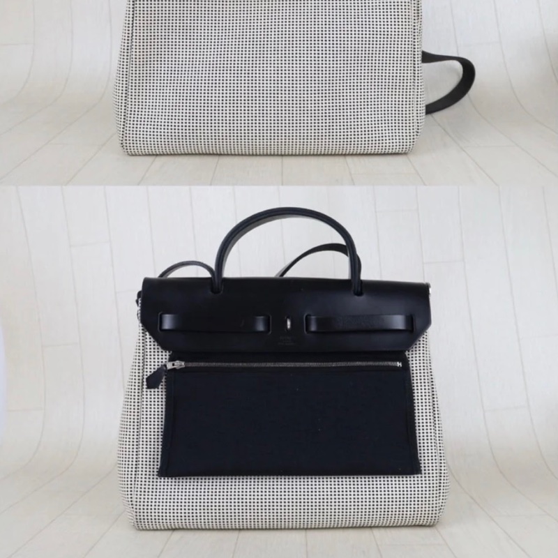 「JL精品代購」9新 Hermes 愛馬仕Herbag 31熊貓色-10