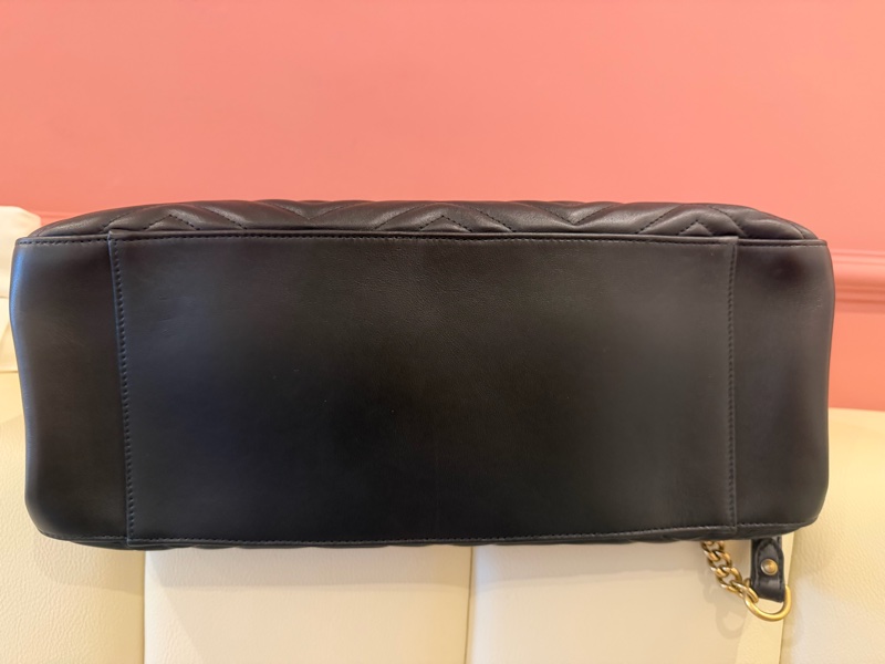 Gucci GG Marmont Matelassé 黑色全皮大款托特包-9