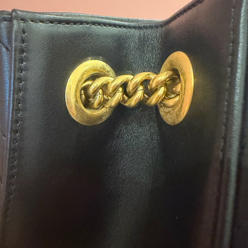 Gucci GG Marmont Matelassé 黑色全皮大款托特包-25
