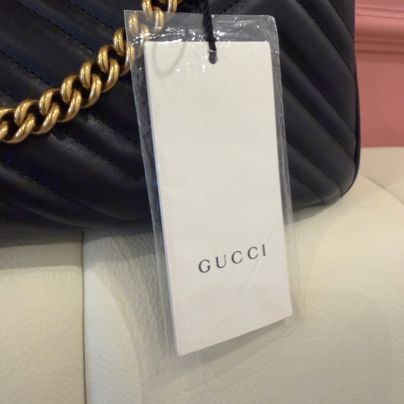 Gucci GG Marmont Matelassé 黑色全皮大款托特包-27