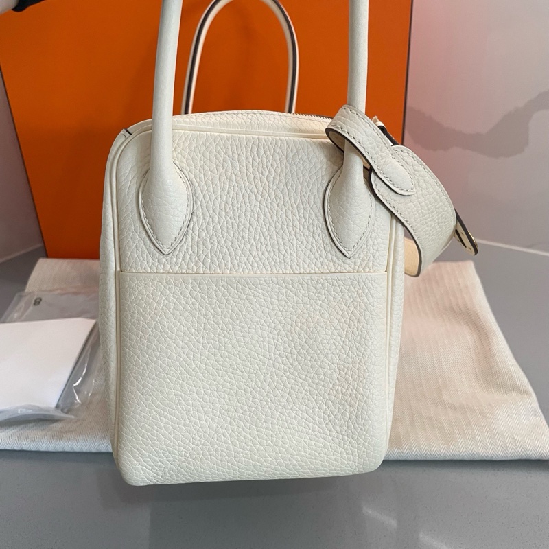 HERMES愛馬仕 Lindy 26 Z刻 金扣 Clemence小公牛皮 nata 奶油白-3