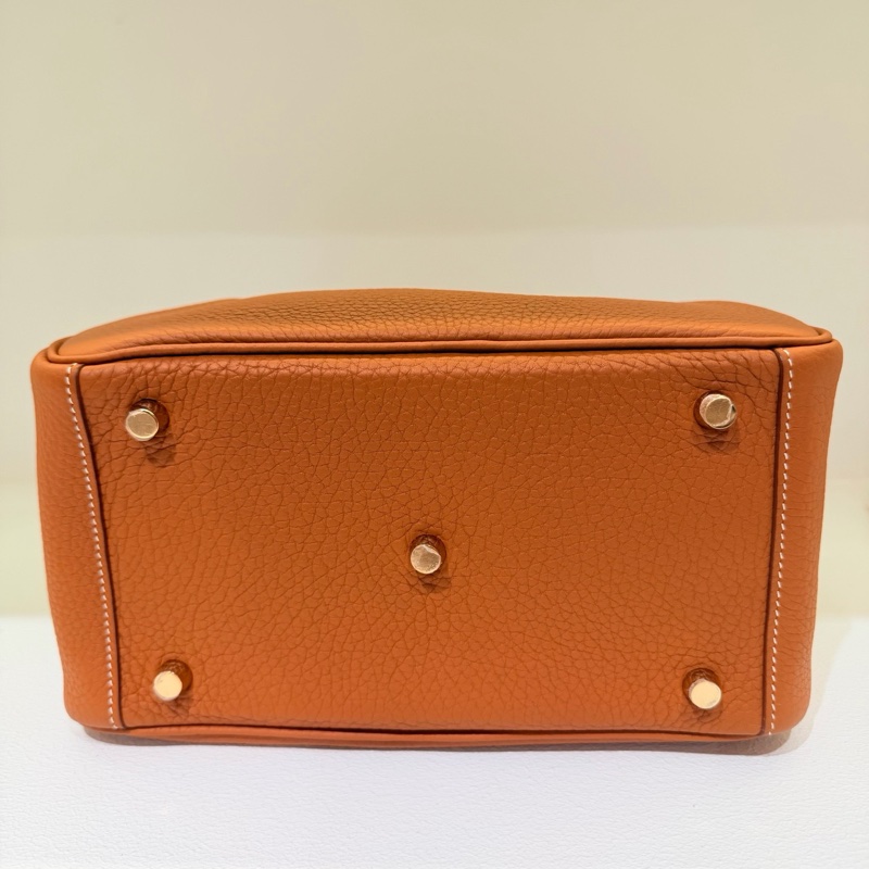 99新 愛馬仕 Hermes lindy  26 金棕內里拼番茄紅 金扣 tc皮-6