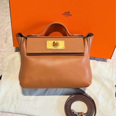 愛馬仕/hermes金棕金扣2424mini