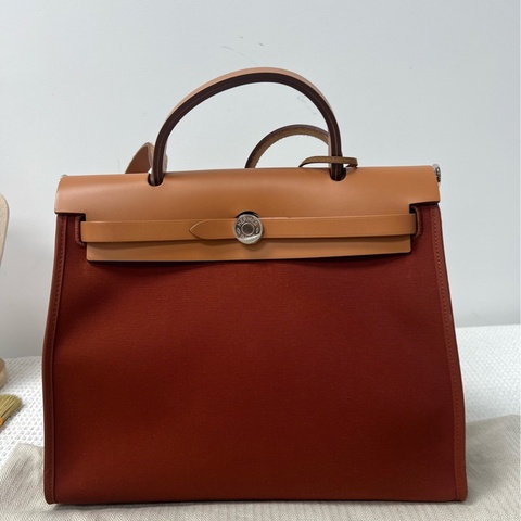 愛馬仕 herbag31 古銅拼黃