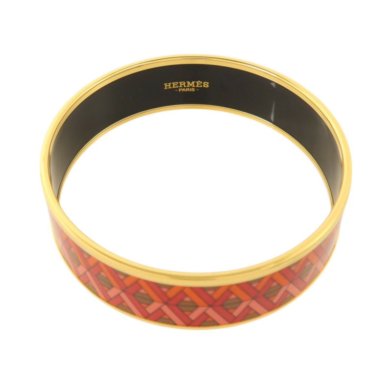 HERMES 金屬/琺瑯Cartes a Jouer Bangle手鐲-3