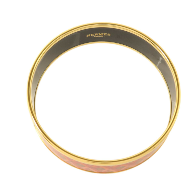 HERMES 金屬/琺瑯Cartes a Jouer Bangle手鐲-4