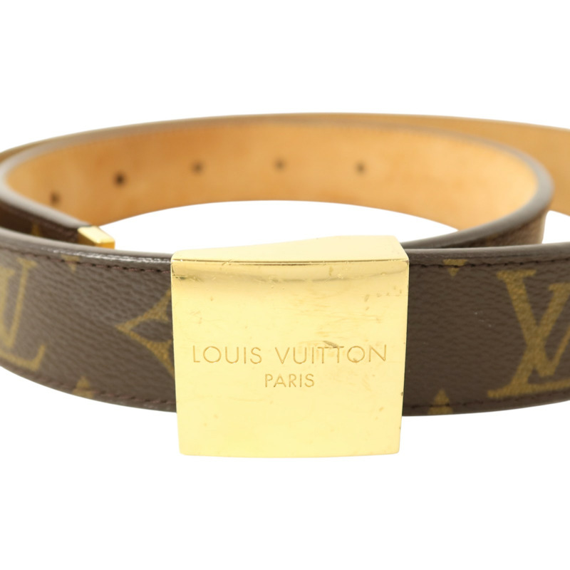 LOUIS VUITTON Monogram Santur Carre Belt 85cm金扣腰帶-2