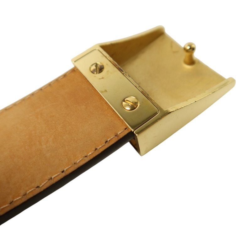 LOUIS VUITTON Monogram Santur Carre Belt 85cm金扣腰帶-8