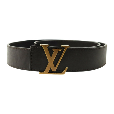 LOUIS VUITTON 牛皮皮革Ceinture LV Initials 90cm Belt金扣皮帶