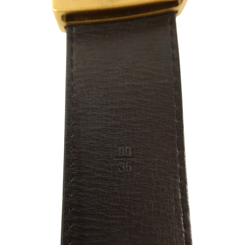 LOUIS VUITTON 牛皮皮革Ceinture LV Initials 90cm Belt金扣皮帶-3