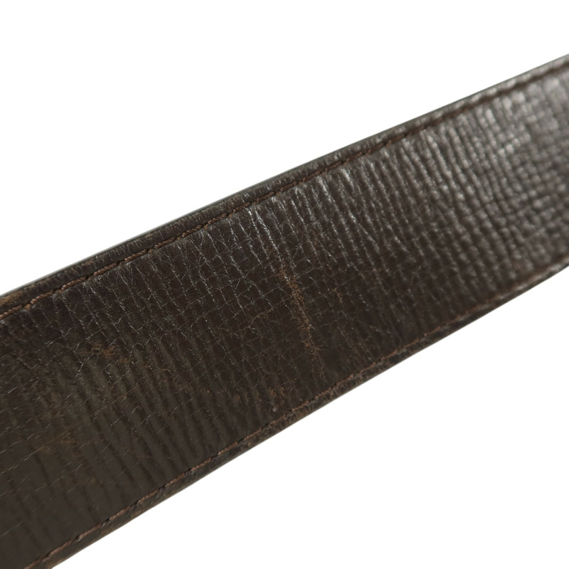 LOUIS VUITTON 牛皮皮革Ceinture LV Initials 90cm Belt金扣皮帶-9