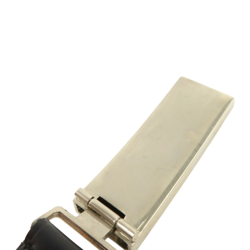 PRADA 牛皮皮革Saffiano Belt 70cm銀扣皮帶-8