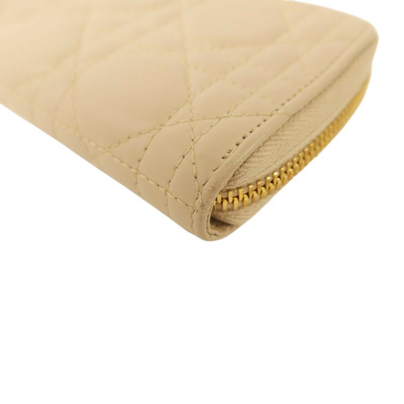 Dior 羊皮皮革Medium Lady Dior Zipper Wallet金扣長錢包-11