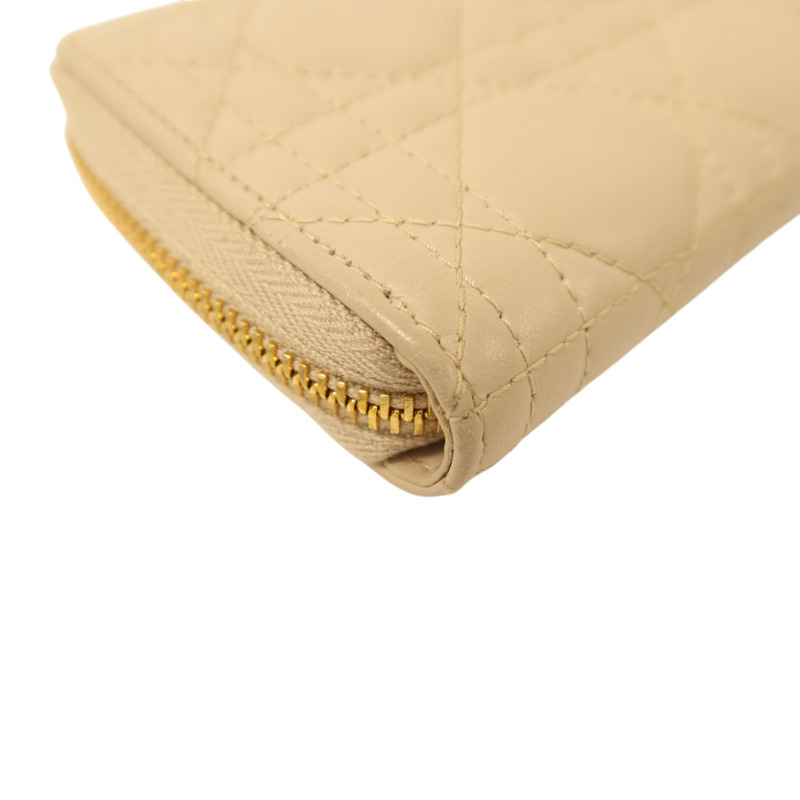 Dior 羊皮皮革Medium Lady Dior Zipper Wallet金扣長錢包-12