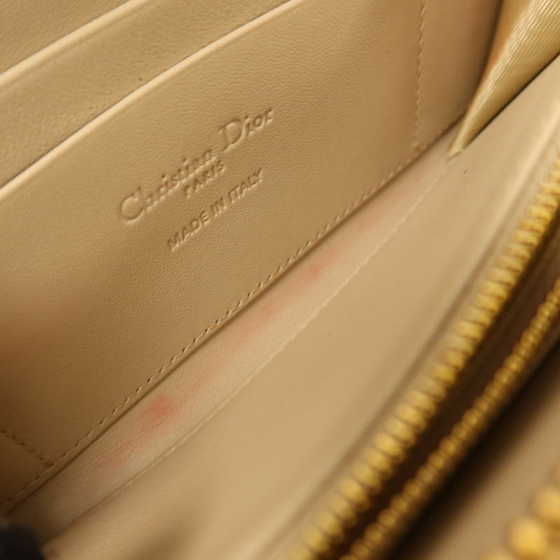 Dior 羊皮皮革Medium Lady Dior Zipper Wallet金扣長錢包-15