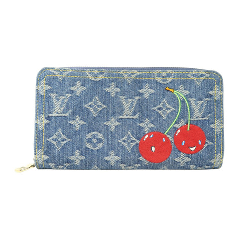 LOUIS VUITTON Monogram Denim/Cherry Takashi Murakami Long Wallet金扣長錢包
