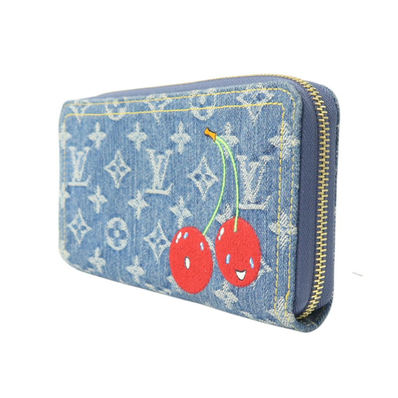 LOUIS VUITTON Monogram Denim/Cherry Takashi Murakami Long Wallet金扣長錢包-2