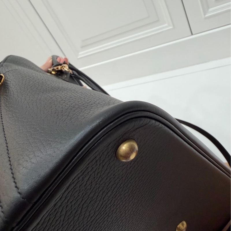 HERMES 愛馬仕 bolide 35 黑金 保齡包 手提包 肩背包 斜背包 側背包-11