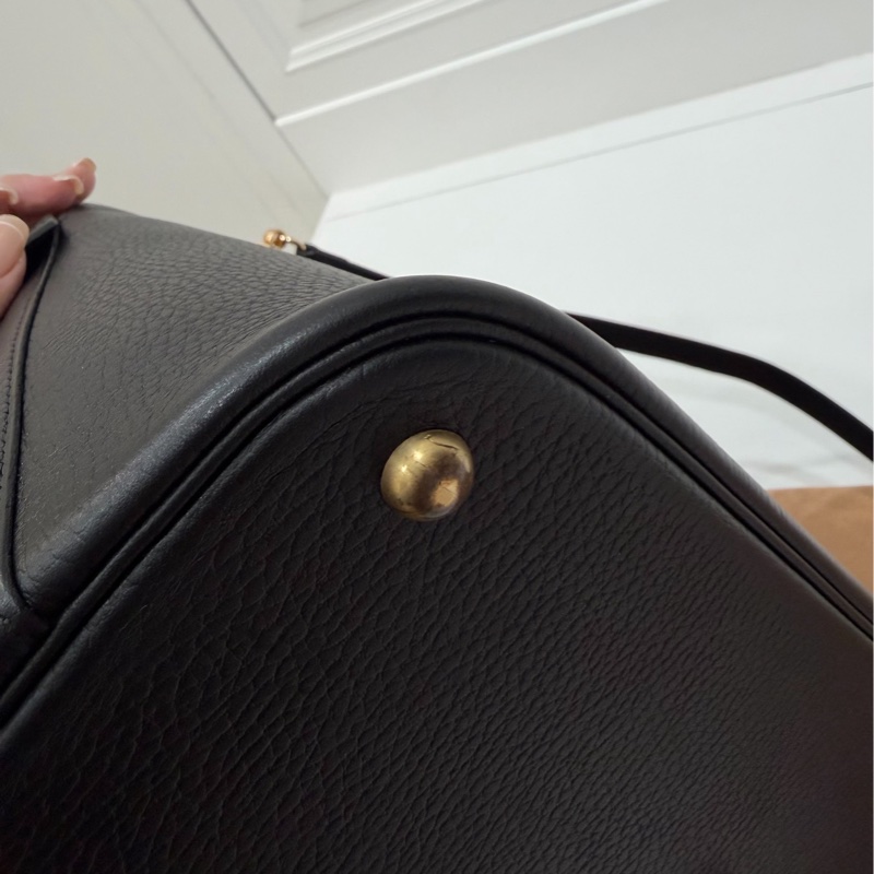 HERMES 愛馬仕 bolide 35 黑金 保齡包 手提包 肩背包 斜背包 側背包-13